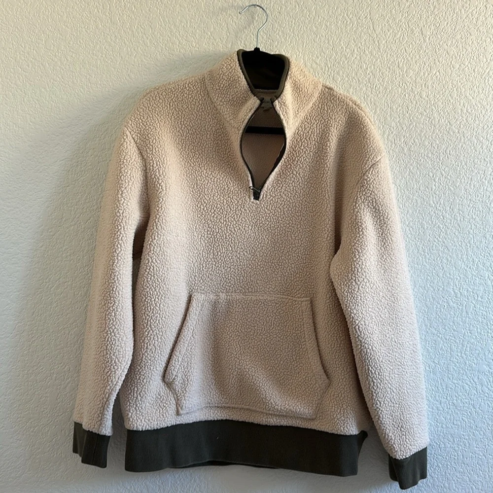 Madewell (Re)sourced Sherpa Half-Zip Sweatshirt